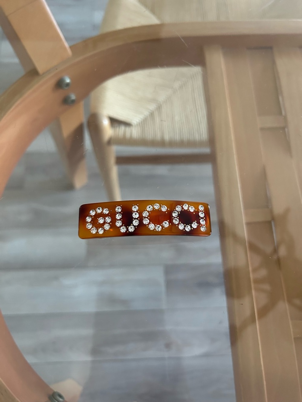 Rhinestone Accent Tortoiseshell Hair Clip